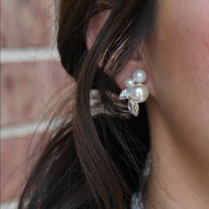 Rose gold pearl earrings